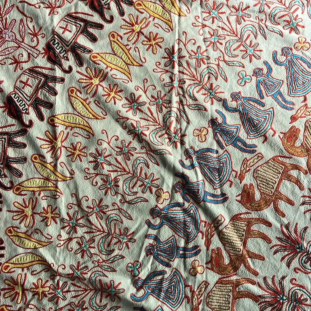 Vintage Handmade Bohemian Ethic‎ Embroidered Tapestry 85x102